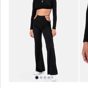 Adika Cut Out Flare Black Pants
